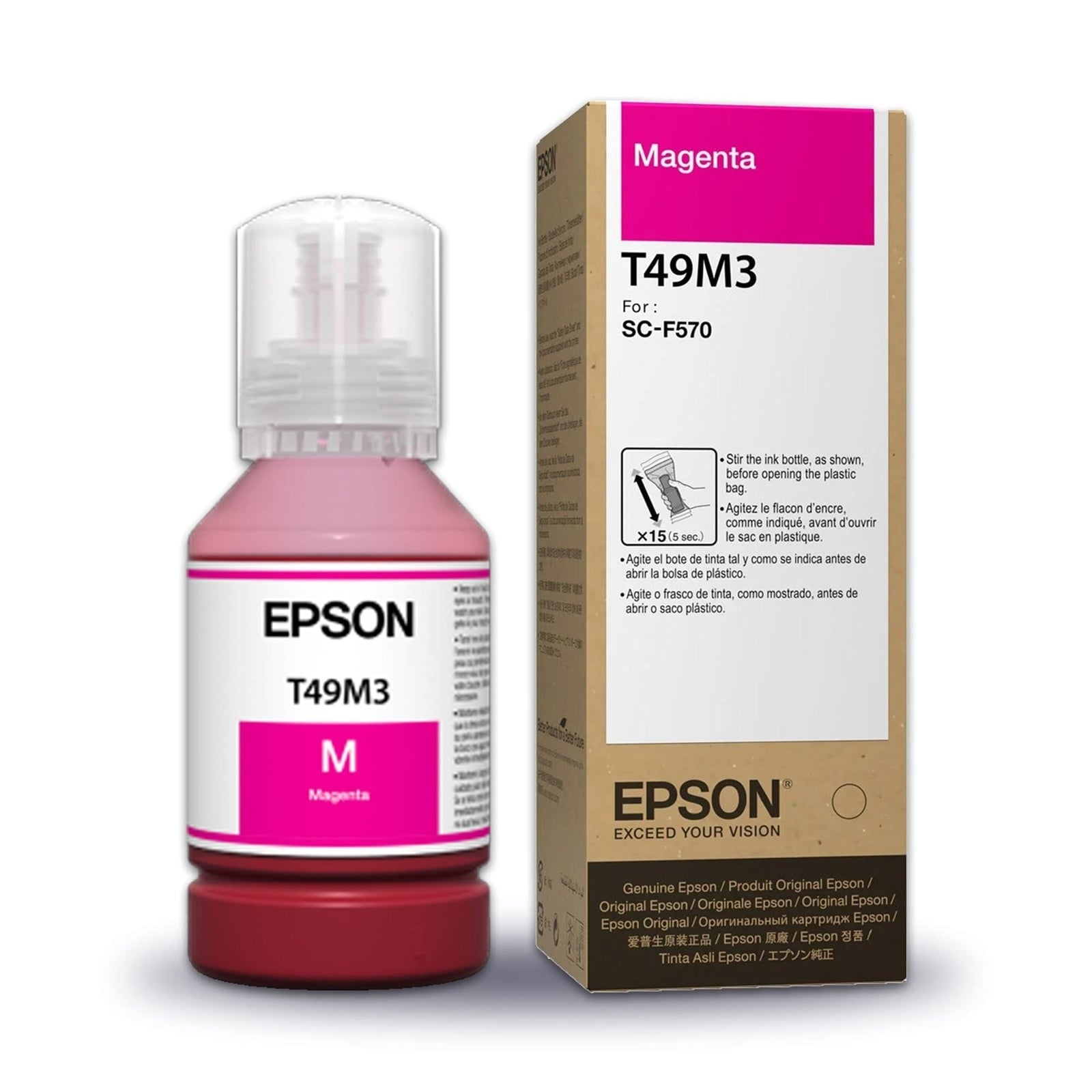 Epson Ink Set for F170 & F570 - 4 Pack with 300 Sheets of Sublimation Paper