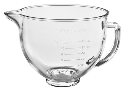 5-Quart Tilt-Head Glass Bowl with Measurement Markings, Clear, KSM5NLGB