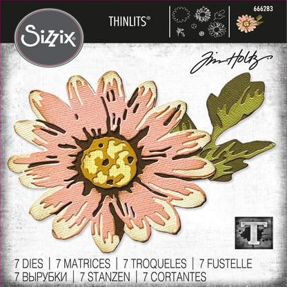 Thinlits Die Set 7PK Blossom by Tim Holtz, 666283, Cranberry