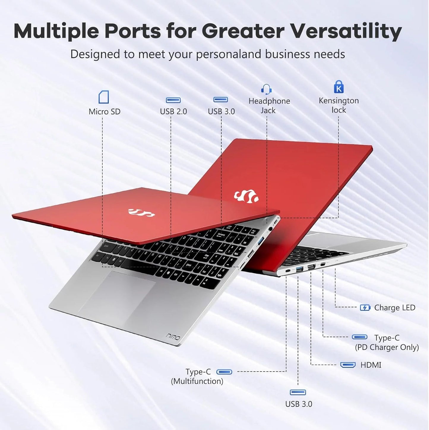 15.6 IPS Fhd-Laptop, 16GB RAM 1TB SSD 8 Cores Intel I5-12450H(Beat AMD R5 5500U,Up to 4.4 Ghz) Student-Laptop, Laptop-Computer with Backlit Keyboard Fingerprint Home-Laptop, Red