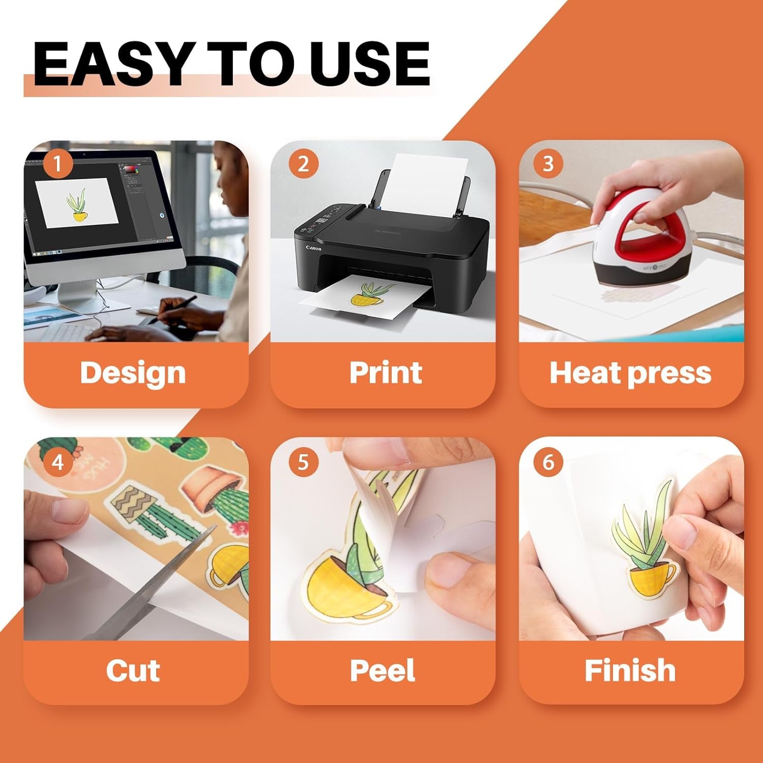 Sublimation Sticker Paper - 20 Pcs Matte White Waterproof Sublimation Stickers