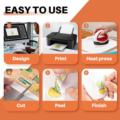 Sublimation Sticker Paper - 20 Pcs Matte White Waterproof Sublimation Stickers