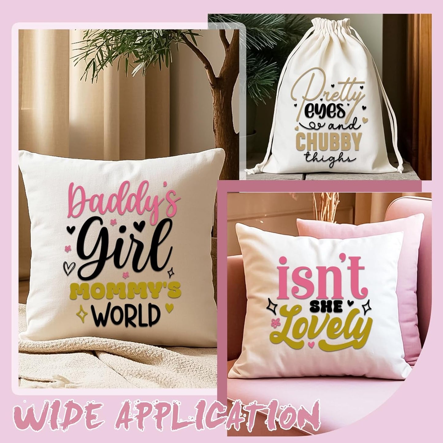 Dazoratix Baby Girl Iron on Transfers - 20 Sheets Cute Onesie Newborn Princess DTF Ready to Press Heat Patches Vinyl Stickers Decals for T Shirts Clothing Clothes Pillow Appliques DIY Craft Decoration