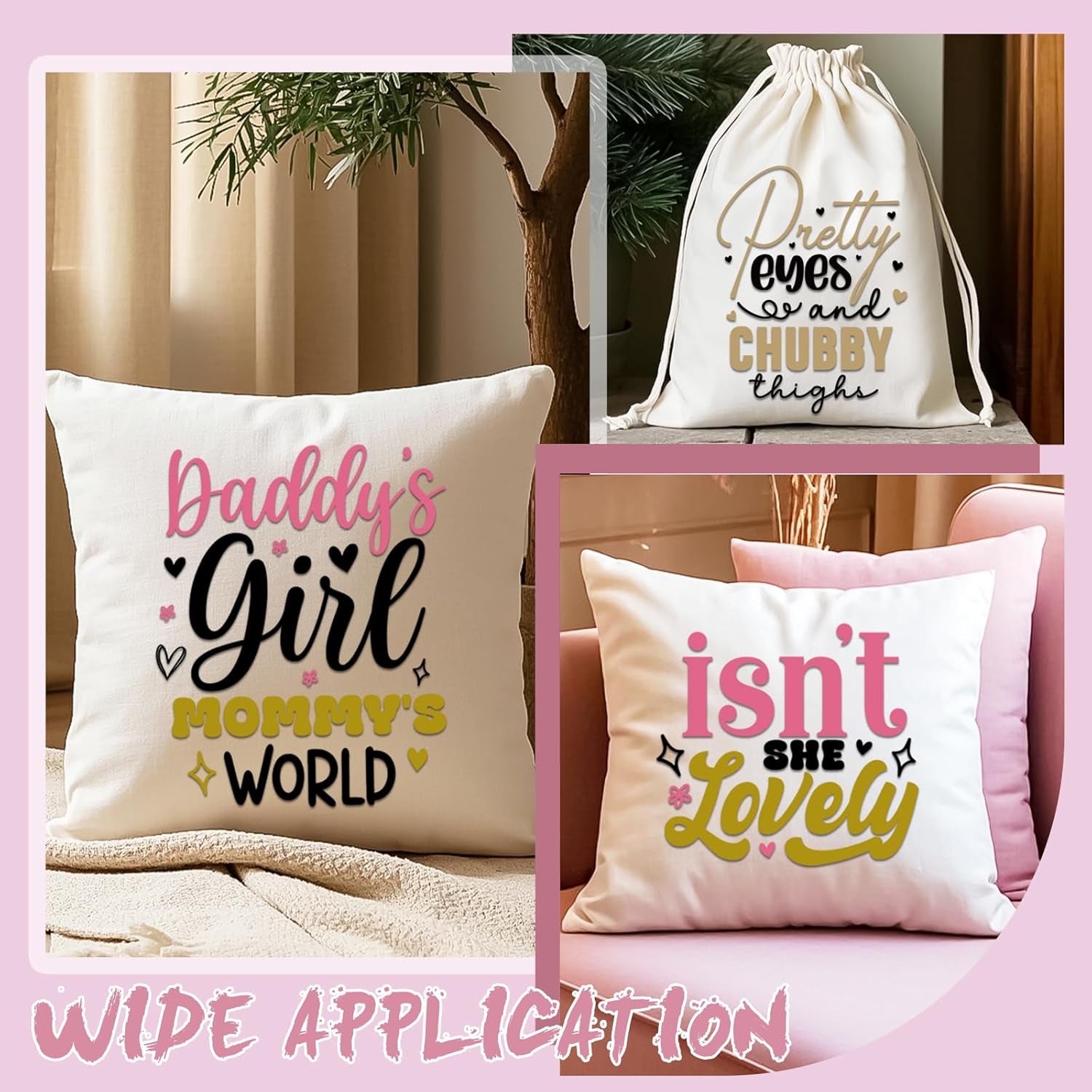 Dazoratix Baby Girl Iron on Transfers - 20 Sheets Cute Onesie Newborn Princess DTF Ready to Press Heat Patches Vinyl Stickers Decals for T Shirts Clothing Clothes Pillow Appliques DIY Craft Decoration