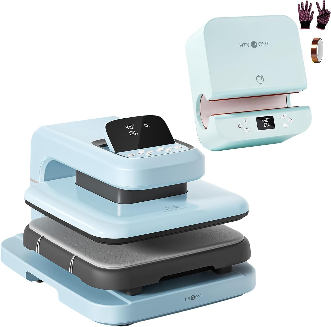 【Premium Heat Press Bundle】  Automatic Heat Press 2 with Adjustable Pressure & Higher Heating Height, Heat up Fast & Evenly + Auto Tumbler Heat Press Machine