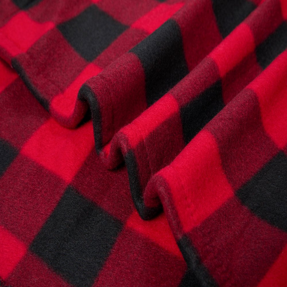 Soft Fleece Electric Heated Throw Blanket, Red/Black Buffalo Check, 50"X60", All Ages