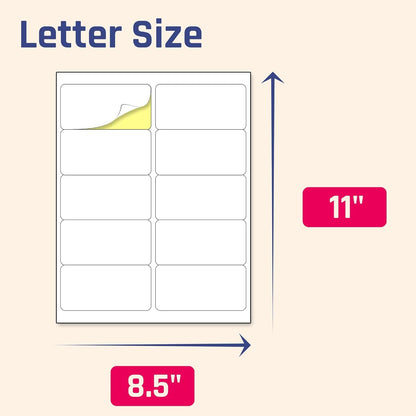 (2" X 4") 30 Sheets, Printable White Sticker Labels, Laser/Inkjet Printing - Matte, 10 per Page