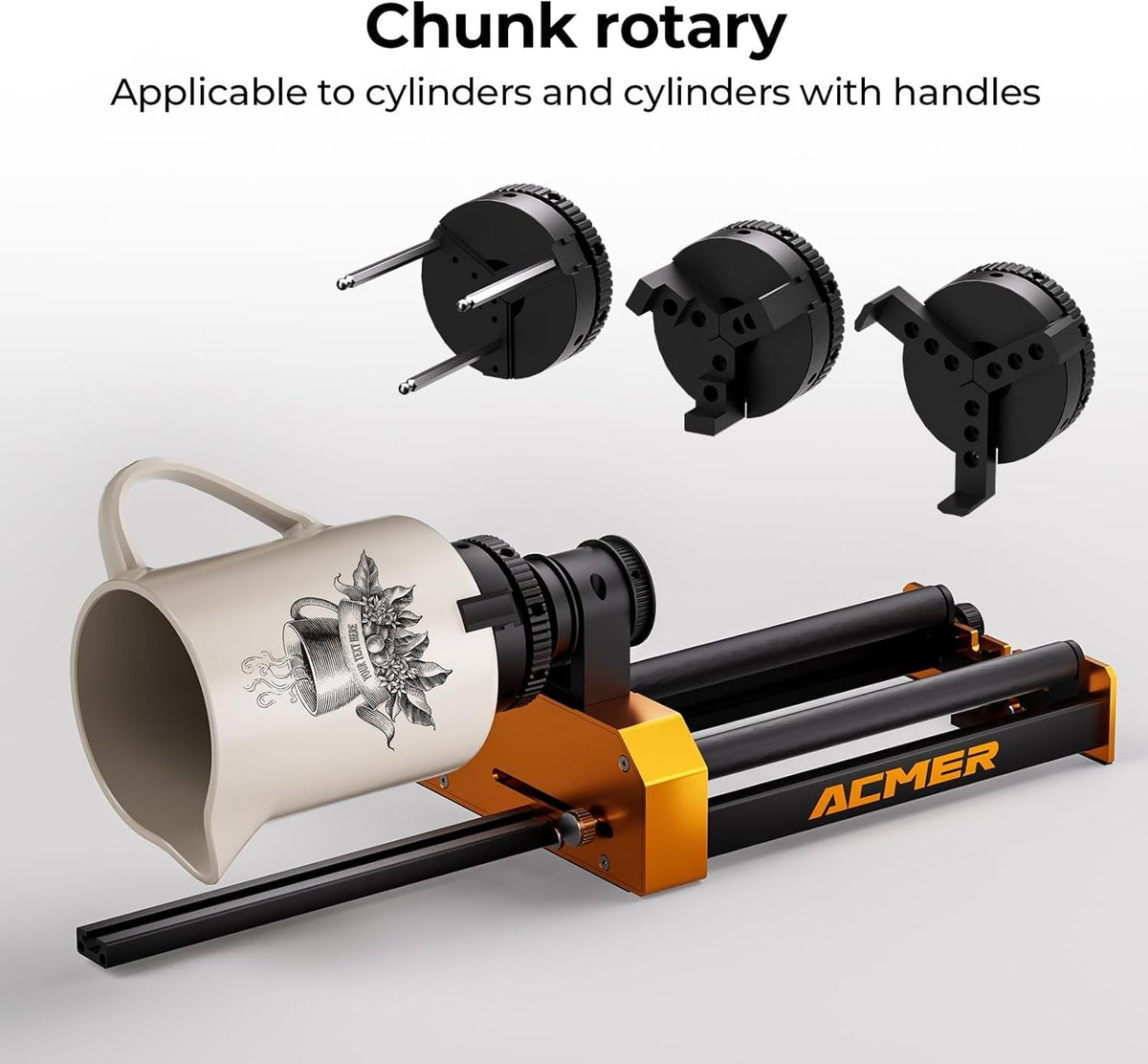 ACMER M4 Laser Rotary Roller, Laser Engraver Y-Axis Rotary 360° Roller with 3-150Mm Engraving Space for Engraving Cylindrical Objects, Ring, Suitable for ACMER P2, P1 and Most Laser Engraver