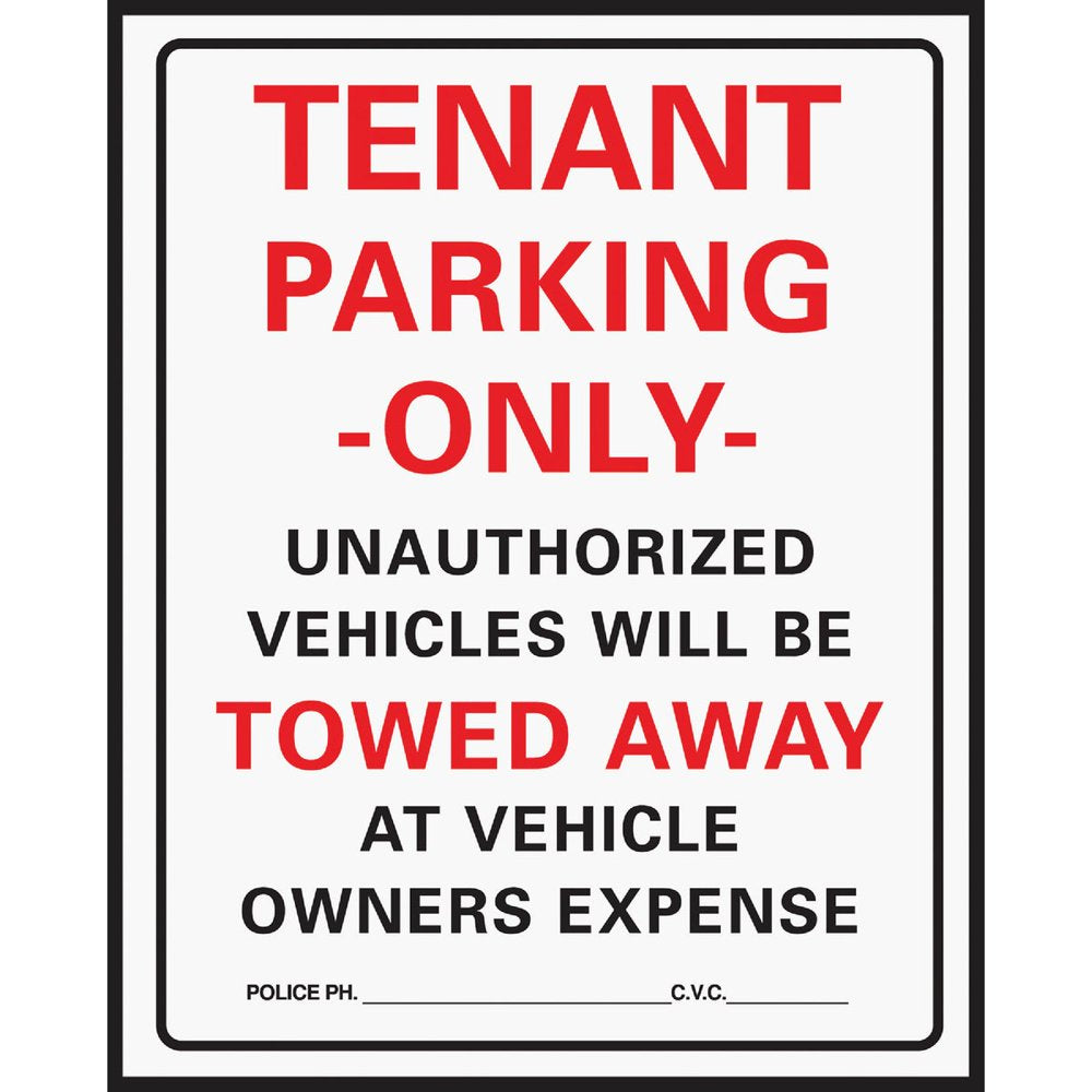 Commercial Grade Plastic Sign, Tenant Parking Only 701