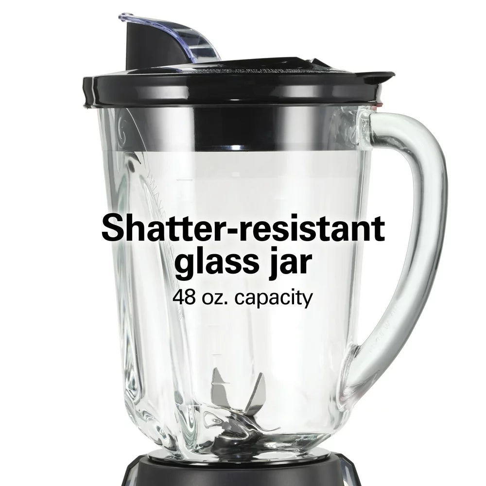 Wave Action Quiet Blender, 48 Oz. Glass Jar, 12 Blending Functions, Black, New, 53530F