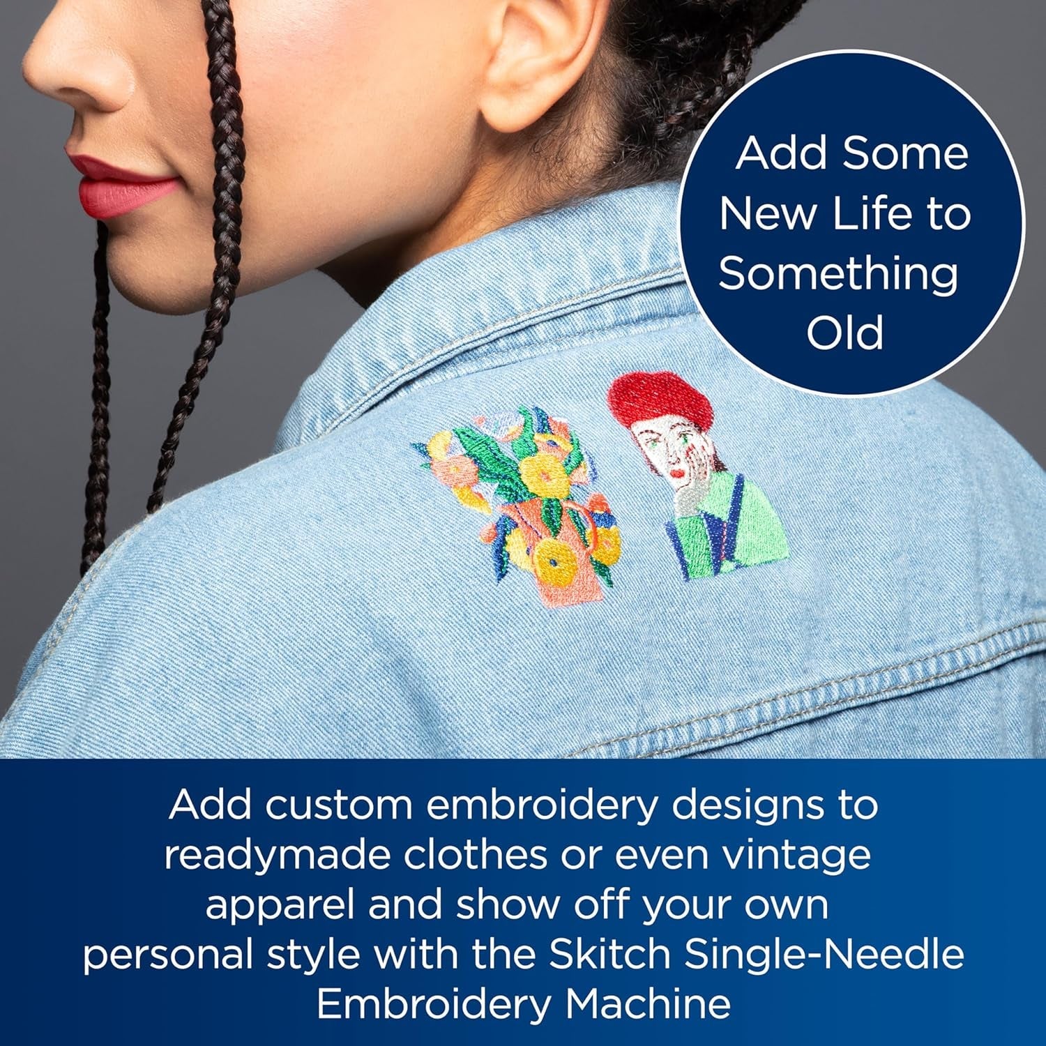 Brother Skitch Single-Needle Embroidery Machine Powered by the Required Artspira Mobile App, 4” X 4” Embroidery Area, Bluetooth Connected