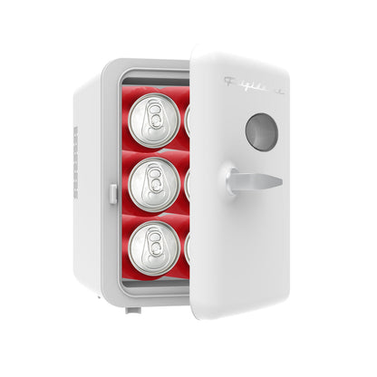 White  Retro 6-Can Mini Fridge