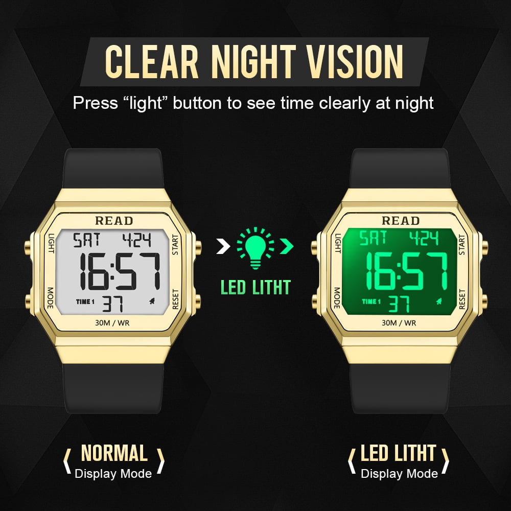 Men'S Wristwatches, Digital Watches, Men'S Sports Watches, Unisex Digital Wristwatch, Metal Case LCD Digital Watches, Men'S Digital Watches