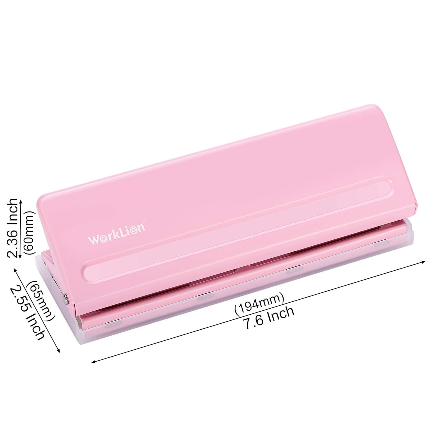 WORKLION Adjustable 6 Hole Punch: Metal Six Hole Puncher for Planners and 6-Ring Binders with 6 Sheet Capacity for A4 / A5 / A6 / Personal/Pocket Size (Pink)