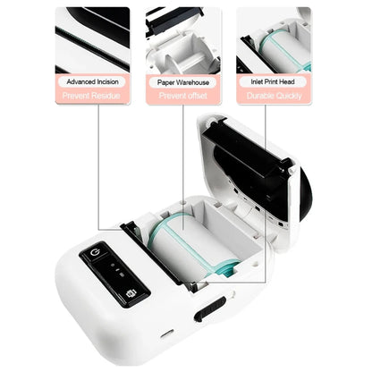 Mini Thermal Label Printer Barcode Printer Mobile Sticker Maker Wireless Bluetooth Label Price Bill Dual Printer Us-Plug