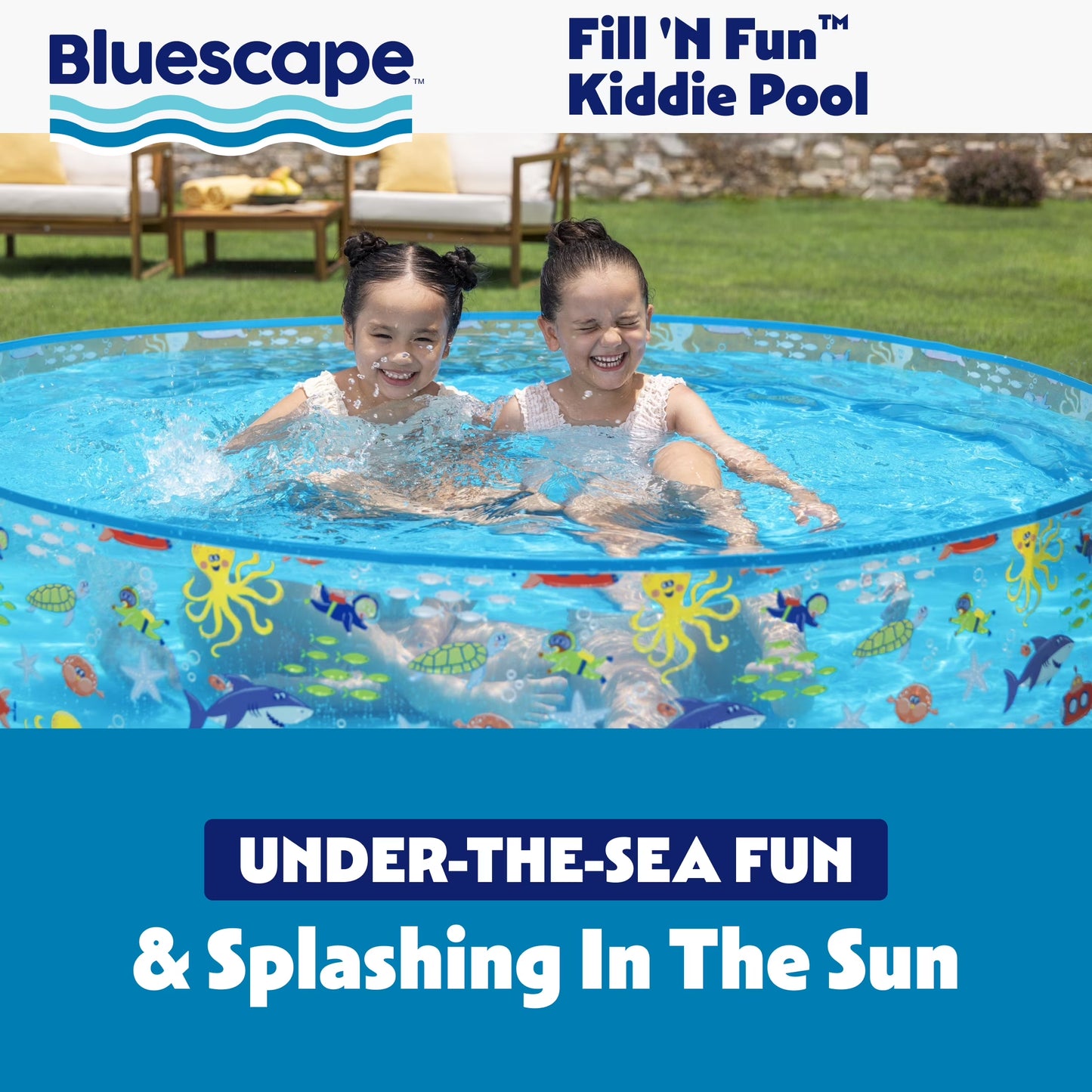 round Multi-Color Above-Ground Kiddie Pool 6' X 15"