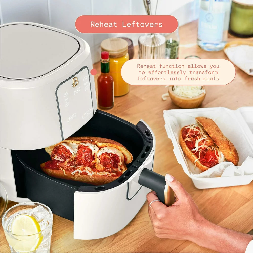 3 Qt Air Fryer with Turbocrisp Technology, White Icing by Drew Barrymore