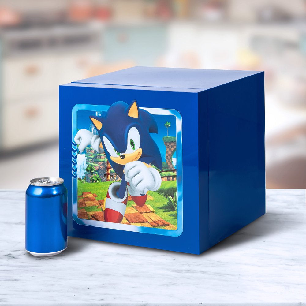 the Hedgehog Blue Cooler Mini Fridge 6.7L Single Door 9 Can ACDC