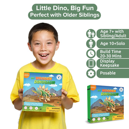 DIY Wooden Dinosaur Kit with Stickers (Stegosaurus)