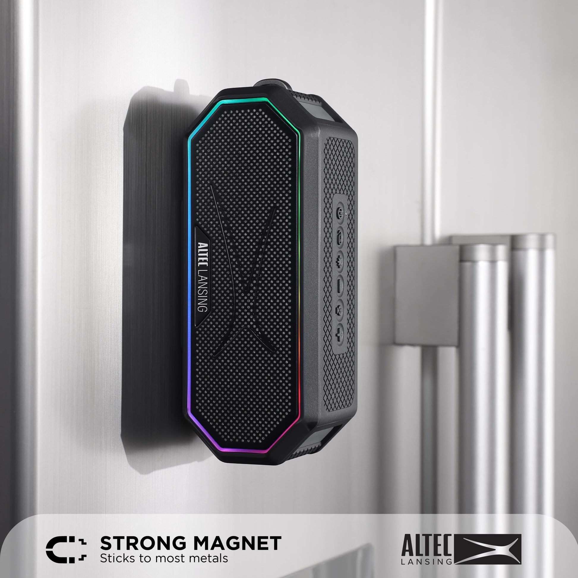 Hydra Jolt 2.0 Everything Proof Wireless Magnetic Portable Bluetooth Speaker, Black