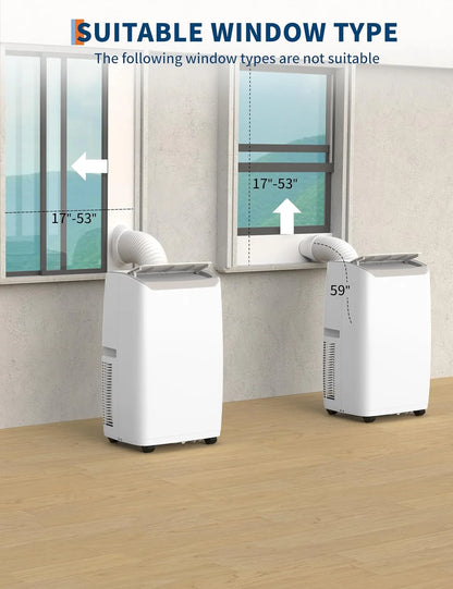 Portable Air Conditioner 14000 BTU for Large Rooms up to 750 Sq.Ft, Efficient Cooling AC Unit with 4 Modes, Cool, Fan, Dehumidify & Sleep, Remote Control & Installation Kit Included