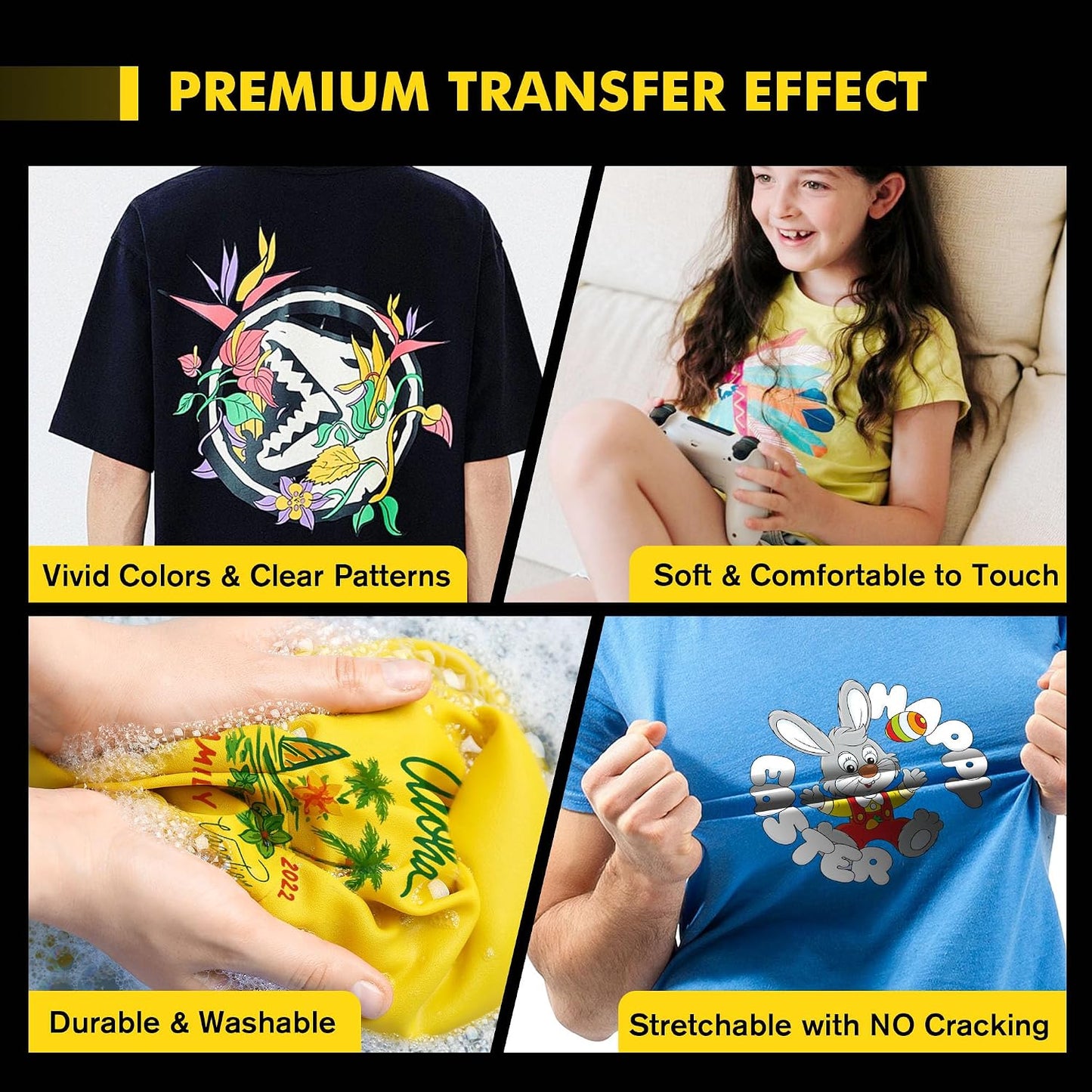 A-SUB DTF Transfer Film and Powder Kit for Sublimation & DTF Printer | 30 Sheets A4 DTF Film, 1.1Lb White Medium Powder, for Printing on Any Fabrics