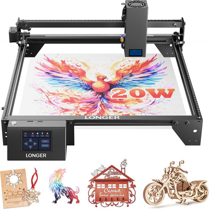 LONGER RAY5 20000Mw Laser Engraver 130W CNC Cutter with 3.5"Touch Screen Engraving Machine DIY Engraver Tool for Metal Glass Wood Leather Laser Class Ii