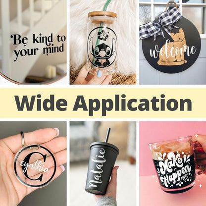 Black Permanent Vinyl, 12" X 100 FT Glossy Black Permanent Adhesive Vinyl Roll Compatible with Cricut Cutting Machine Silhouette, Cameo Cutters, Signs, Scrapbooking, Craft, Die Cutters