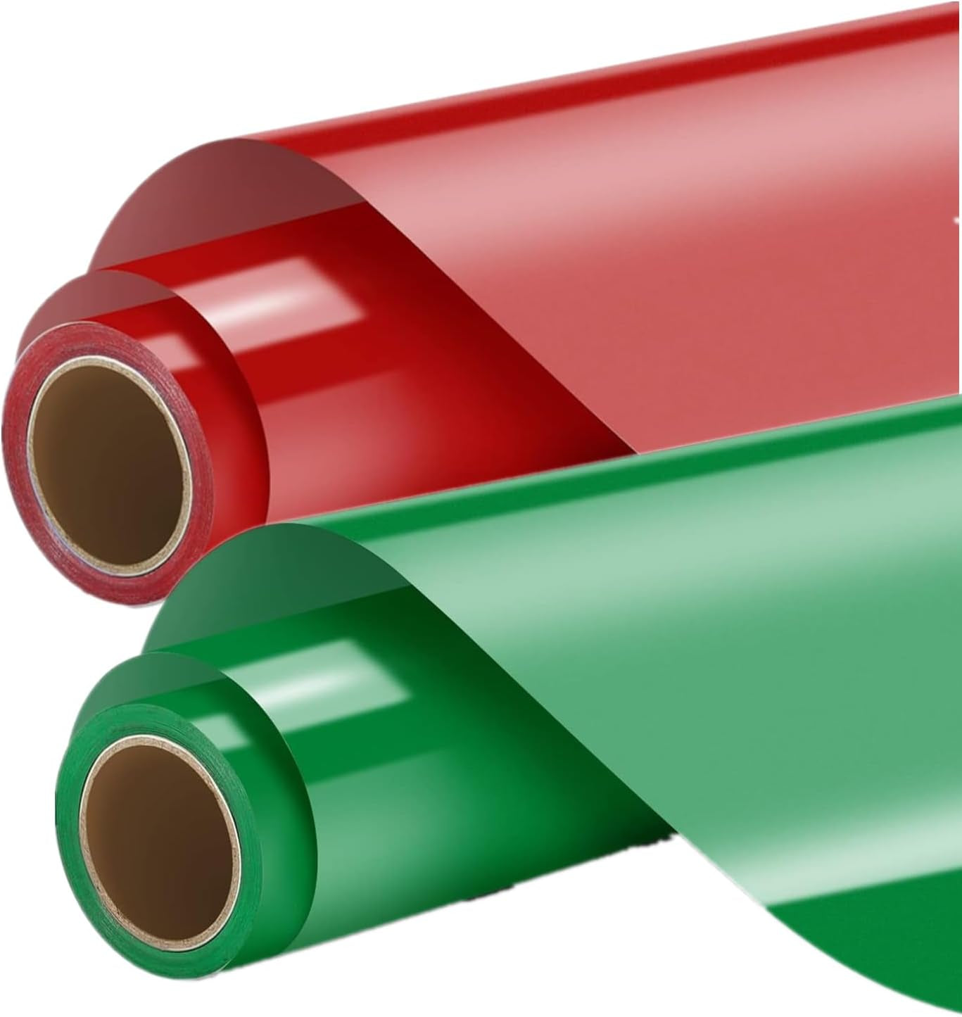 Glossy Green & Glossy Red Permanent Vinyl - 12" X 11FT Adhesive Permanent Vinyl Roll Compatible with Cricut Cutting Machine