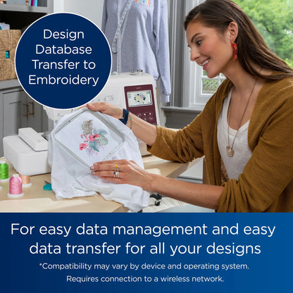 SE725 Sewing and Embroidery Machine with Artspira App, 50 Free Designs