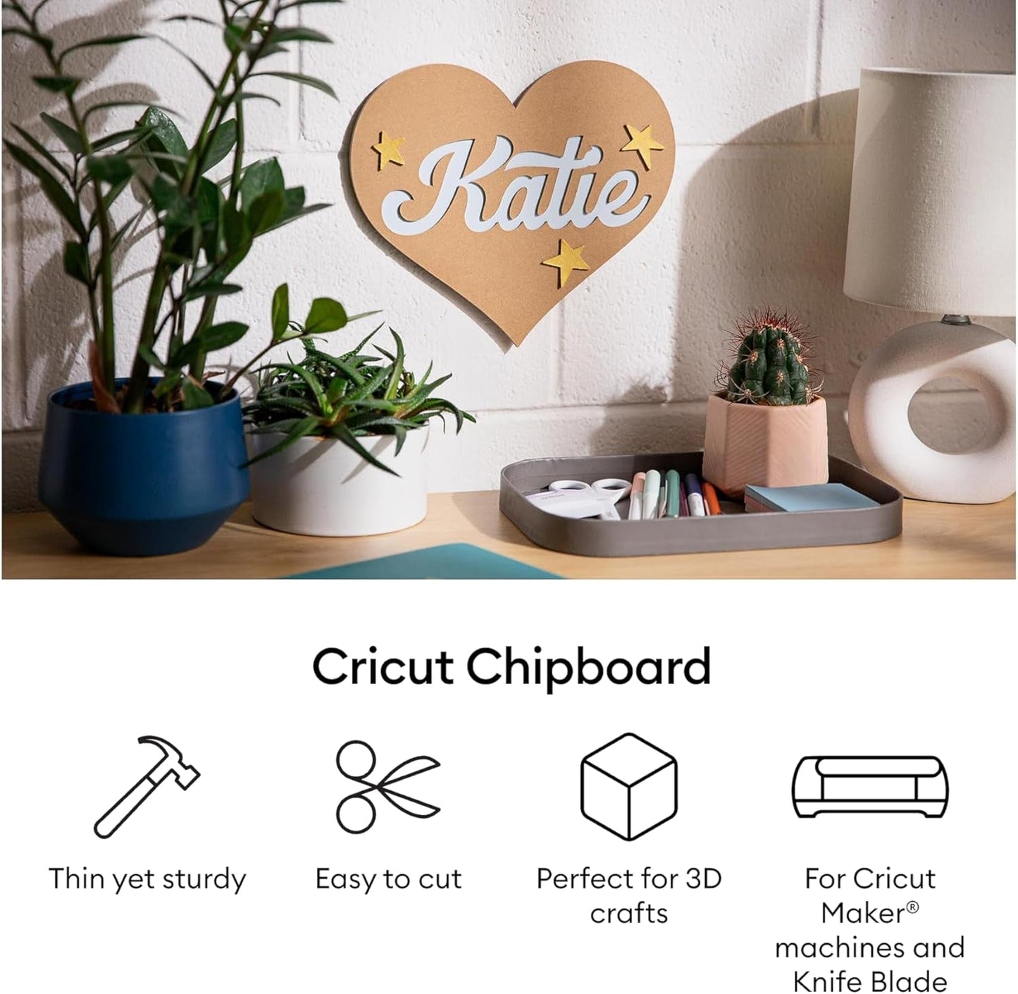 Cricut® Heavy Chipboard - 10 2Mm Sheets (11 in X 11 In) - Durable, Versatile Material for DIY Crafts - Compatible with Cricut Maker®