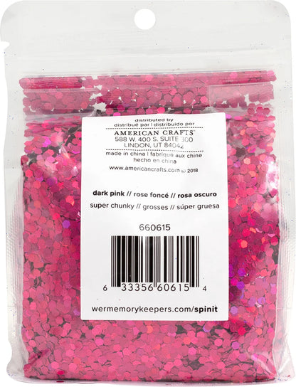 Spin It Super Chunky Glitter 10Oz-Dark Pink