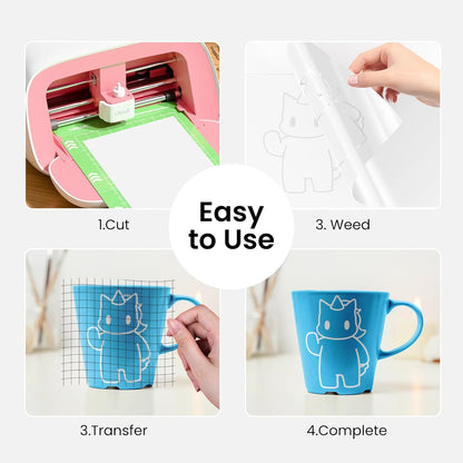 Glossy White Permanent Vinyl - 12" X 50 FT White Adhesive Vinyl Roll Compatible with Cricut Machines, Silhouette Cameo for DIY Home Decor, Commercial, Decals and Signs