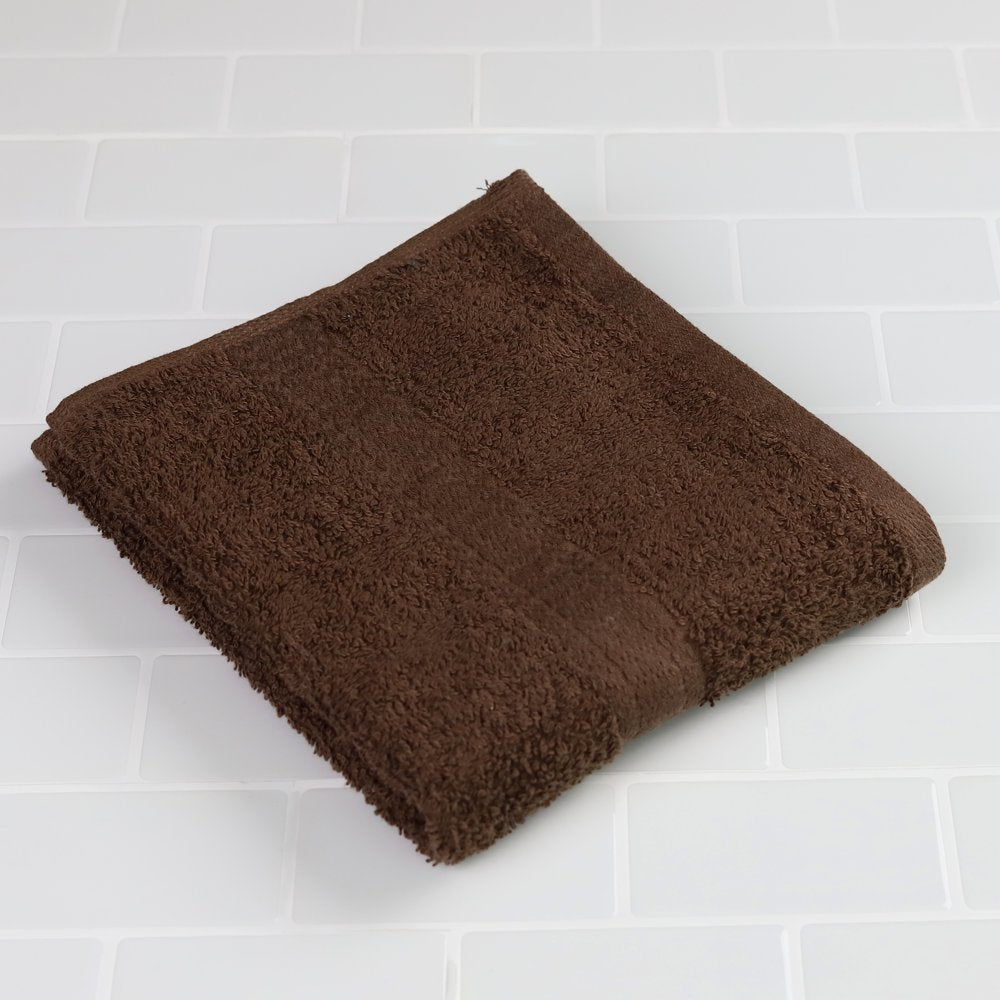 Solid Hand Towel, Brown Basket