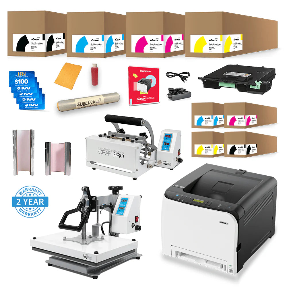 Icolor 350 Toner Based Dye Sublimation Printer - Craftpro Bundle