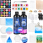 KISREL Epoxy Resin Kit for Beginners, Resin Kit with Molds, 18OZ Epoxy Kit with Dried Flowers, Measuring Cups and Resina Supplies