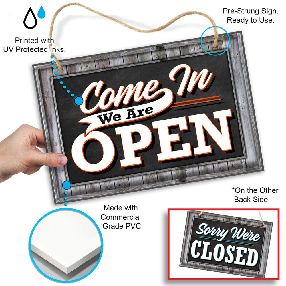 Signs Open Closed Sign for Business Door - Reversible Double Sided | 1