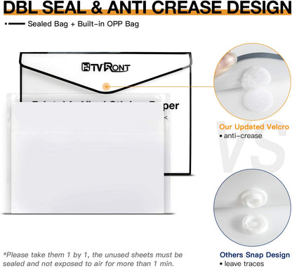 Printable Vinyl for Inkjet Printer & Laser Printer - 40 Pcs Matte White Inkjet Waterproof Printable Vinyl Sticker Paper, 8.5"X11"