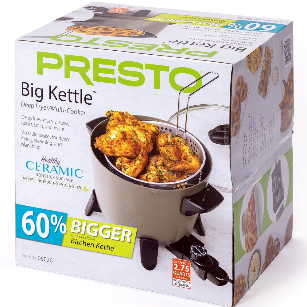 Big Kettle Ceramic Deep Fryer/Multi-Cooker, 06026 New