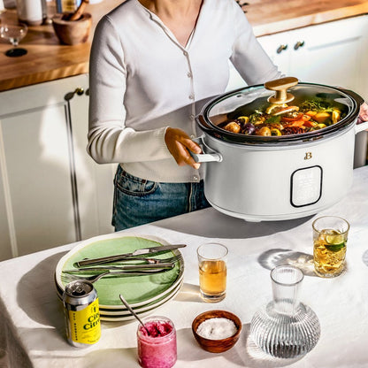 6 Quart Programmable Slow Cooker, White Icing by Drew Barrymore