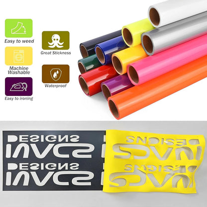 20 Sheets Puff Vinyl Heat Transfer, 11.8" X 7.9" 20 Colors 3D HTV for T-Shirts, DIY Crafts, Compatible with Cricut & Silhouette Cameo, Easy Cut & Weed