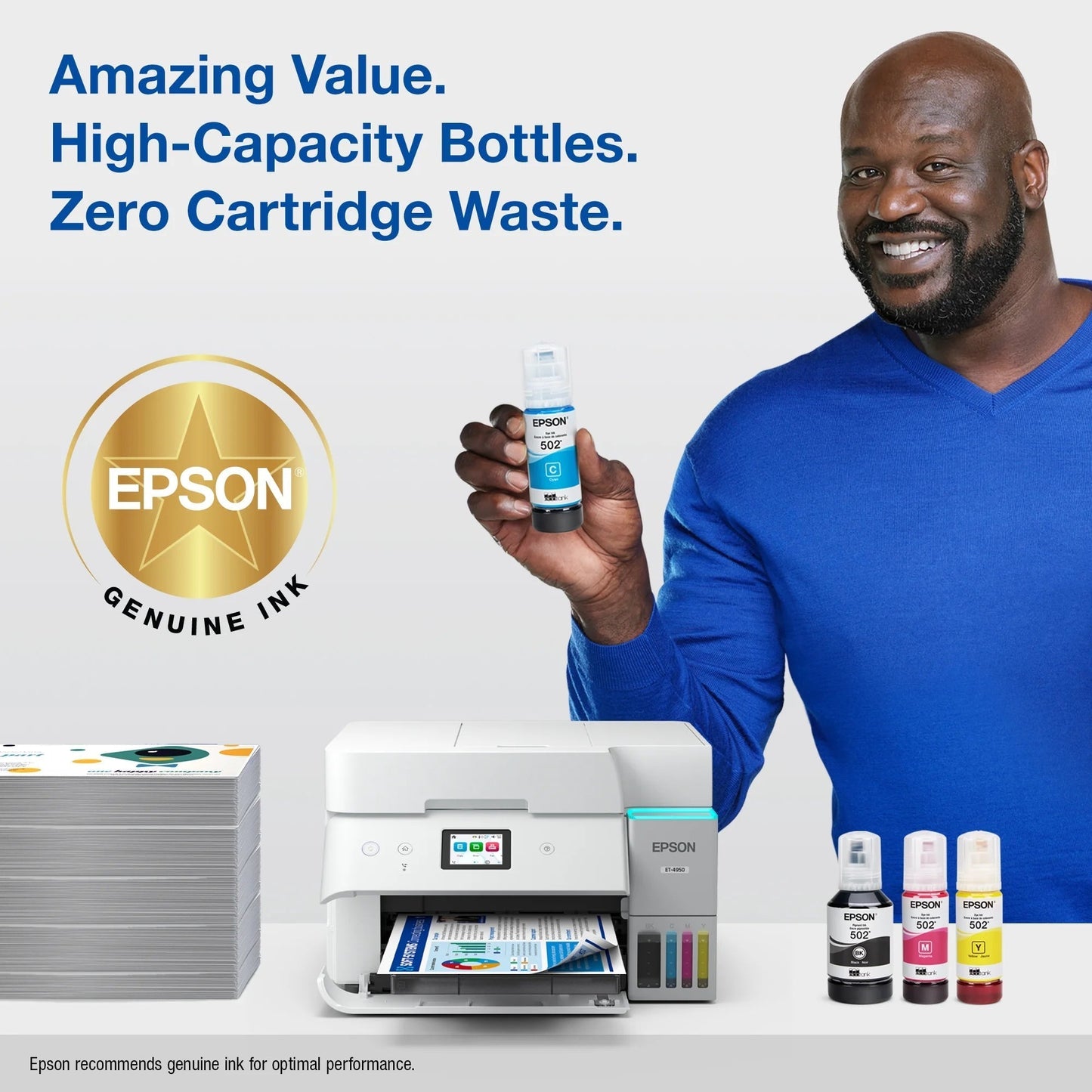 502 Ecotank Ink Ultra-High Capacity Black Bottle Works with ET-2750, ET-2850, ET-2980, ET-2988, ET-3750, ET-3760, ET-3850, ET-4850, and Other Select Ecotank Models