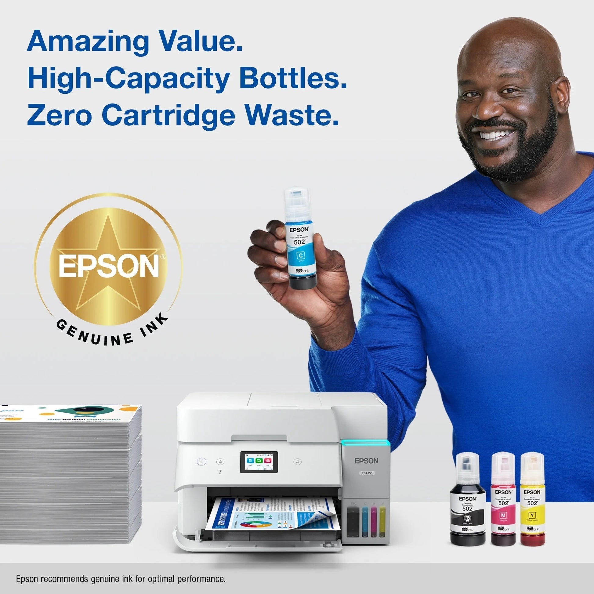 502 Ecotank Ink Ultra-High Capacity Black Bottle Works with ET-2750, ET-2850, ET-2980, ET-2988, ET-3750, ET-3760, ET-3850, ET-4850, and Other Select Ecotank Models