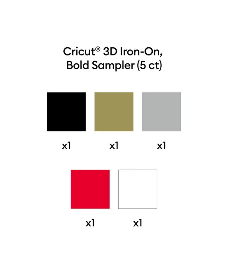 3D Iron-On, Bold Sampler 12 in X 12 in (5 Ct)