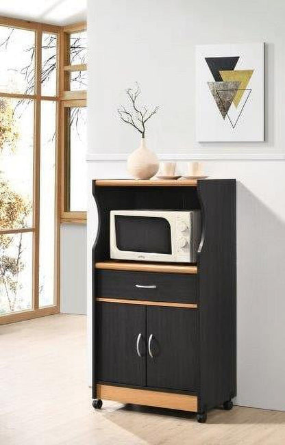 Microwave Kitchen Cart, Black