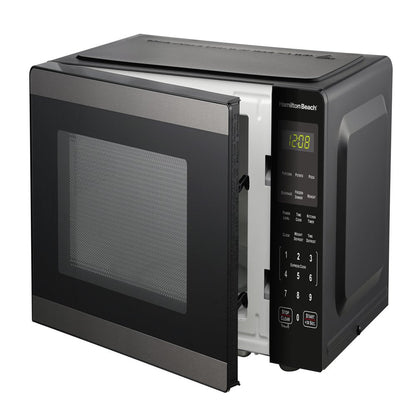 0.9 Cu. Ft. Countertop Microwave Oven, 900 Watts, Black Stainless Steel, New