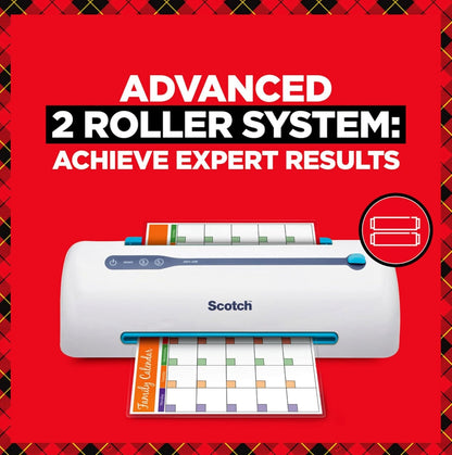 Scotch PRO Thermal Laminator and Pouch Bundle, 2 Roller System, Never Jam Technology Automatically Prevents Misfed Items (TL906) with Scotch Thermal Laminating Pouches, 200-Pack (TP3854-200)