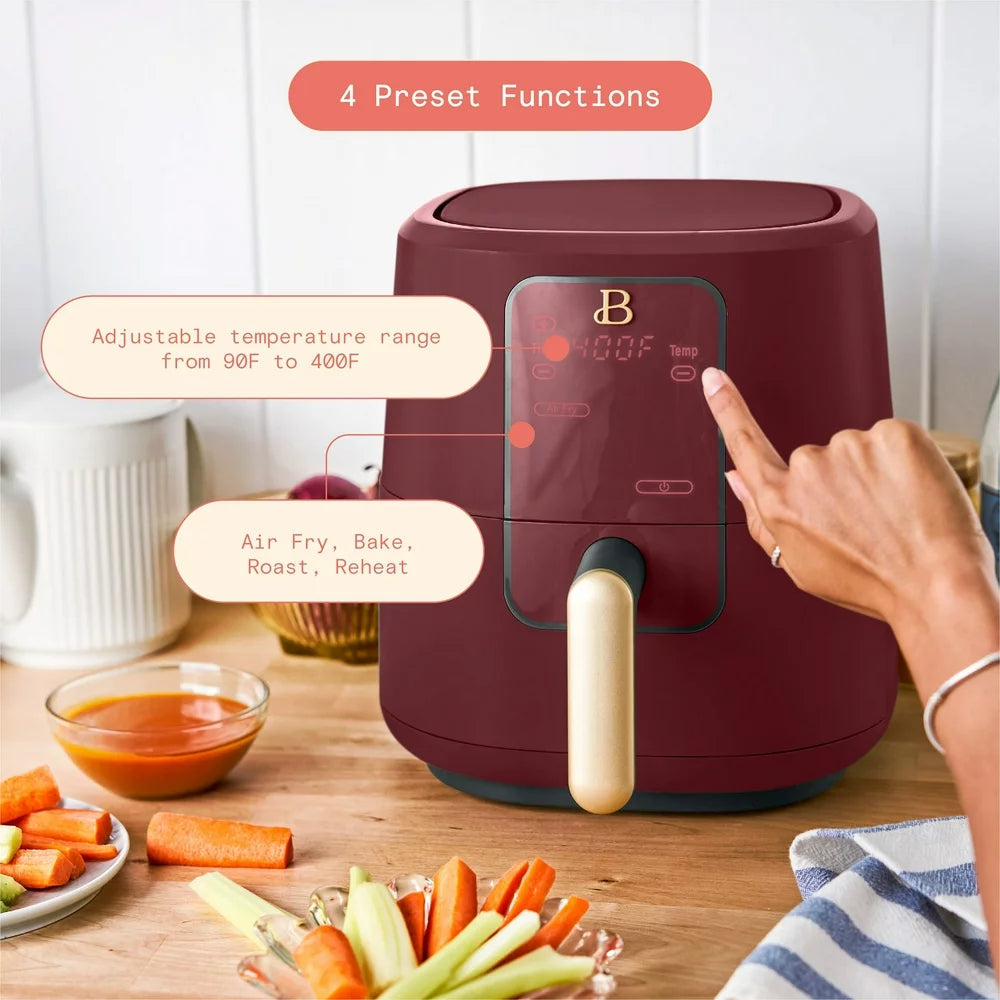 3 Qt Air Fryer with Turbocrisp Technology, Limited Edition Merlot by Drew Barrymore