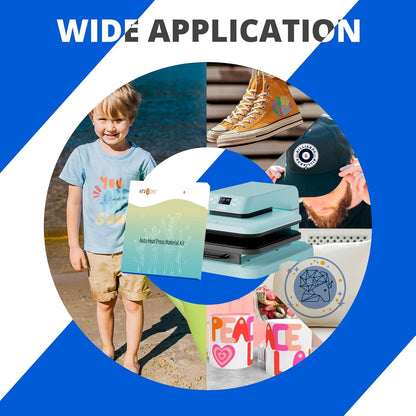 【Premium Bundle】  Automatic Heat Press 2 +  Automat Heat Press Accessories Kit, Heat Press Machine for T Shirts with Adjustable Pressure & Higher Heating Height, Heats up Fast and Evenly