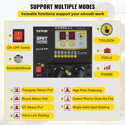 G90E Vehicle Panel Spot Puller Dent Spotter 3500S Spot Dent Puller 3Kw Spot Welding Machine Multispot Bonnet Door Repair 110V